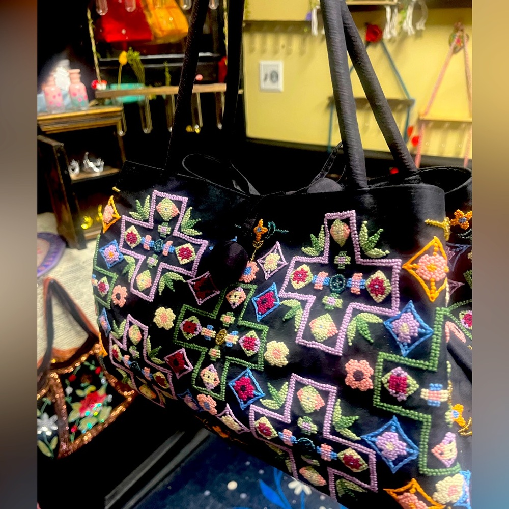Brand new satchel bag hand embroidered